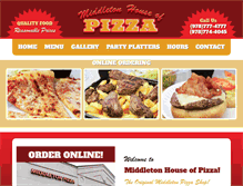 Tablet Screenshot of middletonhouseofpizza.com